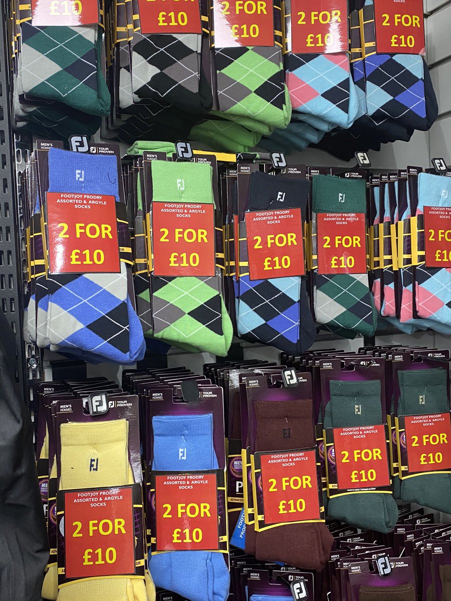 dlambertgolf's tweet photo. Take advantage of our 2 for £10 Offer on @FootJoyEurope 🧦.
They make the perfect stocking filler for 🎄 🎅
#SockWalls #FJSocks #StockingFillers https://t.co/WxTwhw2c1u
