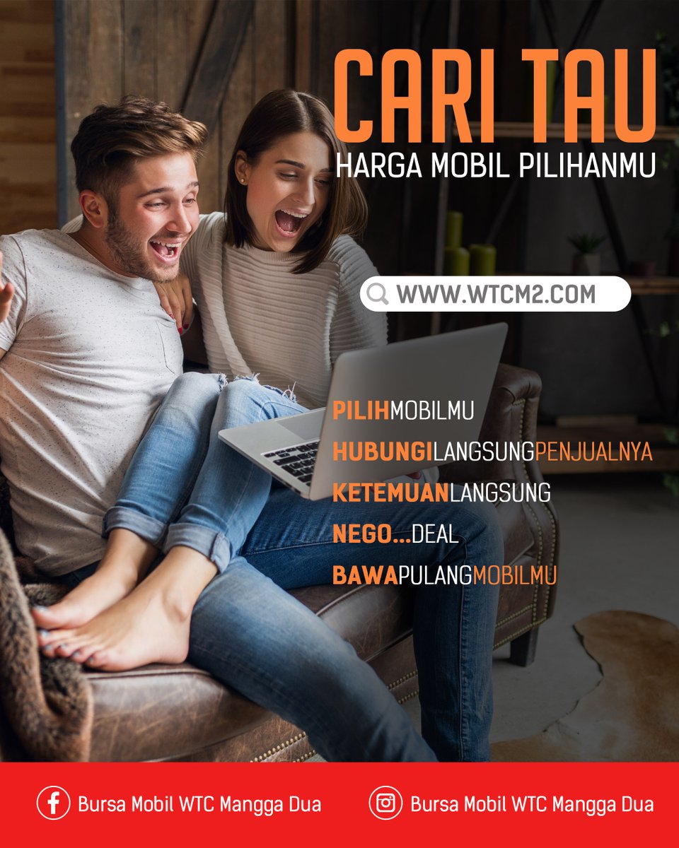 wtcm2_official's tweet photo. PILIH MOBIL IDAMANMU DISINI
Cek stok dan harganya di website resmi WTC Mangga Dua.
Cari mobilnya, Pilih, Hubungi langsung penjualnya, Ketemuan di Bursa Mobil WTCM2, Deal harganya, Bawa pulang mobilnya.
Cek sekarang di : https://t.co/pqcsTP79QY
#mobkas #bursamobil #wtcm2 #website https://t.co/ckOqNZUH4L
