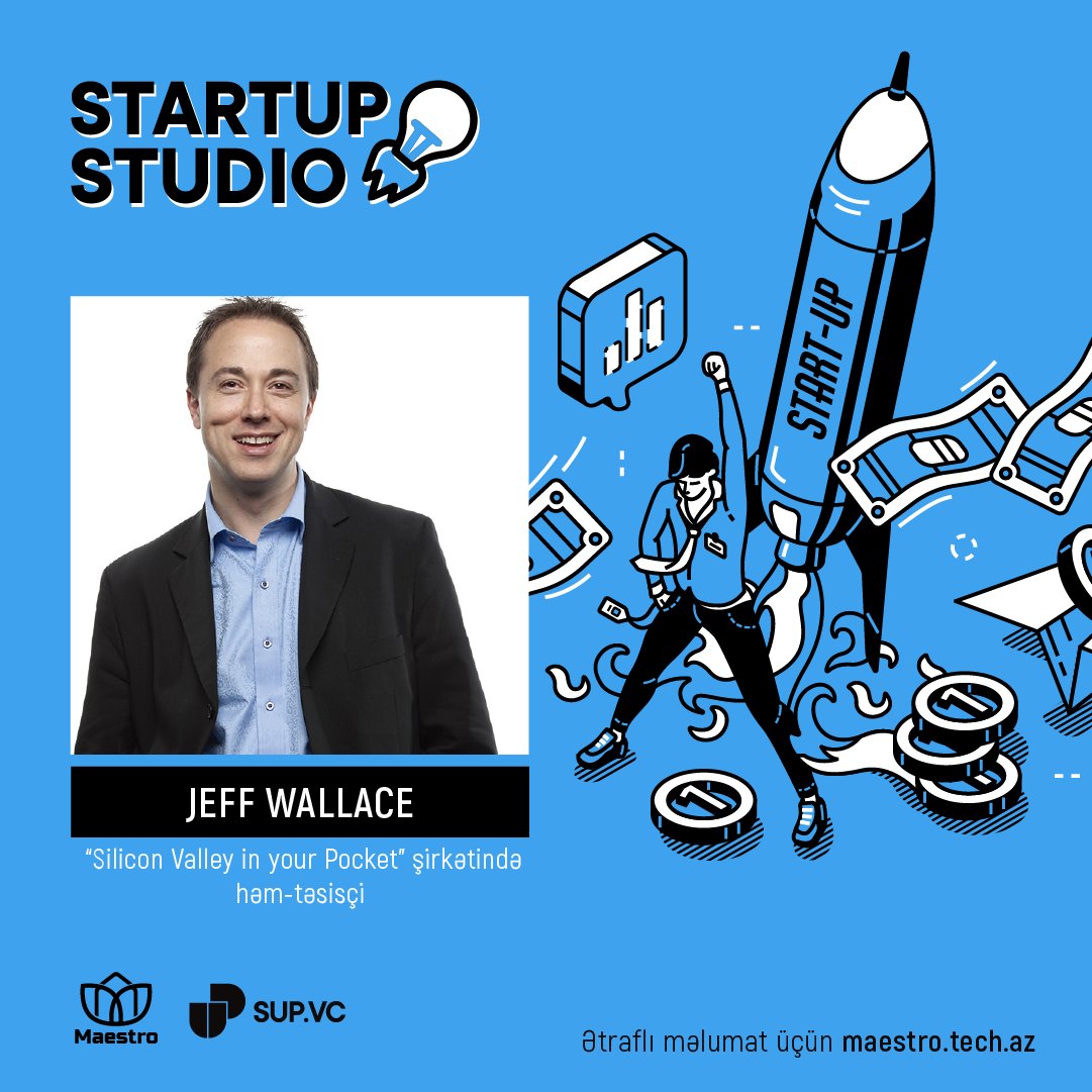 sup_vc's tweet photo. 🥳 "Startup Studio" proqramının növbəti mentoru - Jeff Wallace-dir ! 
Startap sahəsində böyük təcrübəyə sahib Jeff hal-hazırda "Silicon Valley in Your Pocket" virtual akselerasiya mərkəzinin həm-təsisçisidir. 

📮Qeydiyyat: https://t.co/LTdMVdHalw

#supvc #acceleration #startup https://t.co/zTuPr2oNAD