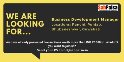 ITJavaDeveloper's tweet photo. We are looking for a BDM for Ranchi, Punjab, Bhubaneshwar, and Guwahati locations.

Eligibility: Min 3yrs of Exp in Merchant Acquisition, Strong Banking Network

Send your CV to hr@sabpaisa.in

#Hiring #BDM #SabPaisa https://t.co/ZzRYwalTh1