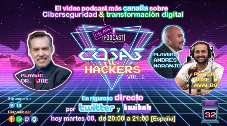 CosasDeHackers's tweet photo. 🔴 ¡AL LORO 🦜! #CdH32

¡Esta tarde tenemos tras los micros a @jwperezman! Hablaremos de business intelligence, análisis de datos y liderazgo. 💪🏻

Además, actualidad, #NoticiasLocas... 

🗓 | Martes, 08
⏰ | 20:00 a 21:00h [ESP]
🔗 | @CosasDeHackers

¡Te esperamos! 

¡Go!🕺🏻 https://t.co/QFRUXm183l