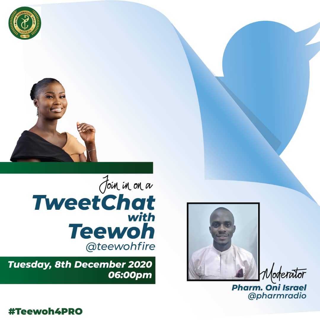pharmradio's tweet photo. Join me @pharmradio in a Tweet Chat with @teewohfire today by 6pm as she tells us about her plans for PSN-YPG Lagos.
Kindly join in on the conversation as we look forward to an amazing time with you all
#Teewoh4PRO
#PROjectingYPGLagos
#PROperRepresentation https://t.co/L4osFD6ib5
