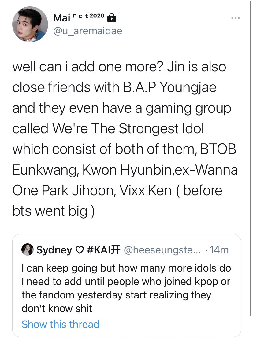I can keep going but how many more idols do I need to add until people who joined kpop or the fandom yesterday start realizing they don’t know shit