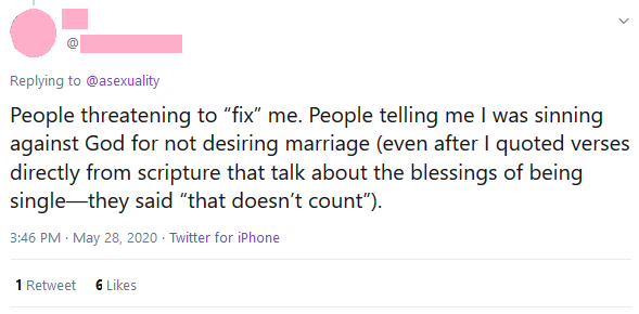 Religious institutions don't love aces. They see aces as unnatural or sinners.They want people to be straight. They want you to be sexually attracted to "the opposite gender".They don't want you to have premarital or extramarital sex, but they want you to want/have spousal sex.