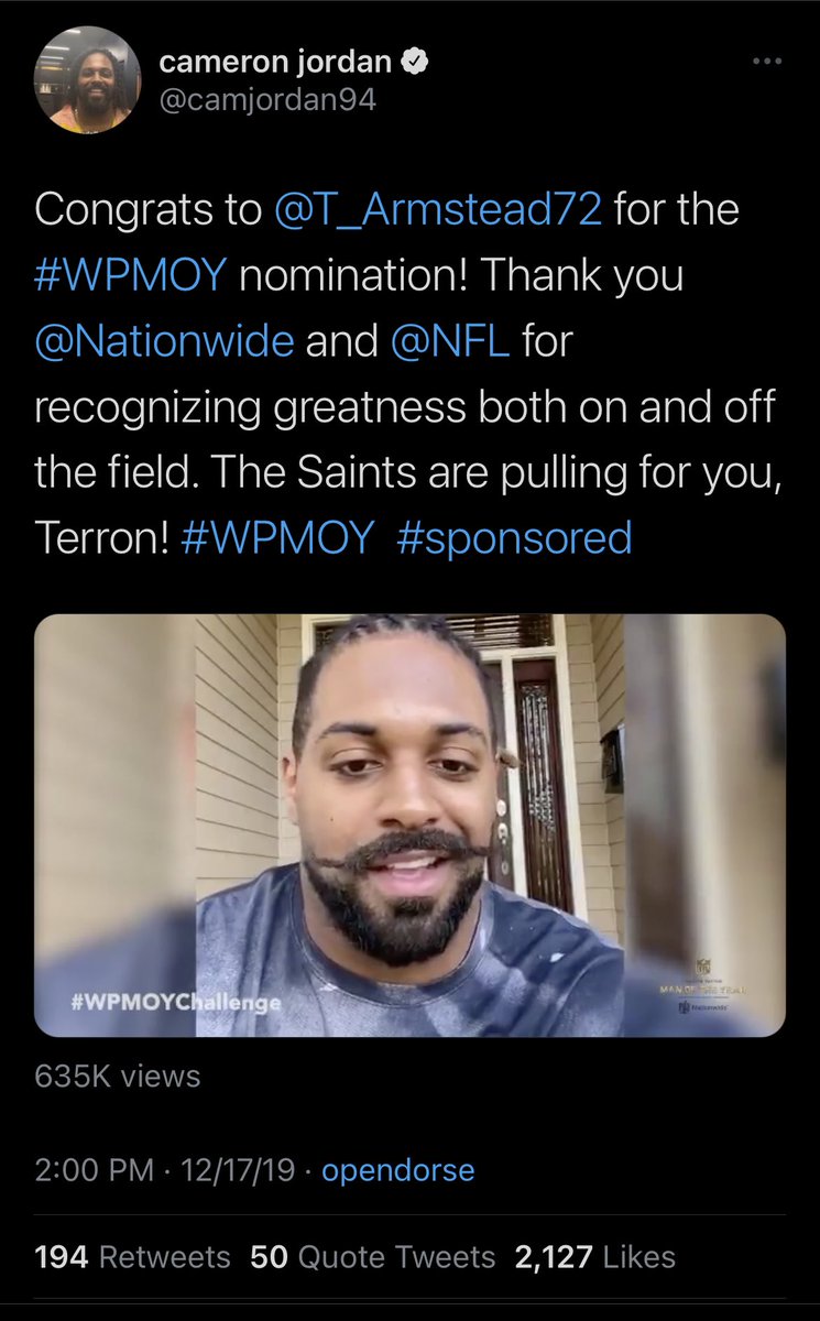 While StateFarm is narrow in their athlete selection and DEEP in traditional activations (TV ads)...Nationwide is DEEP in their athlete selection and all-in on digital activations (social posts)...