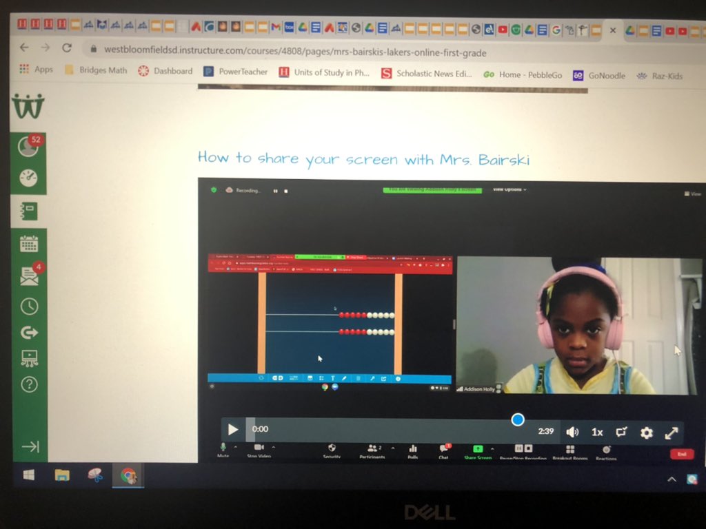 My student helped me create a “How To” tutorial video on Canvas (Studio). She taught the students how to share their screen in this video to increase student engagement. #c2cinwb #Lakersonline #onlyWB