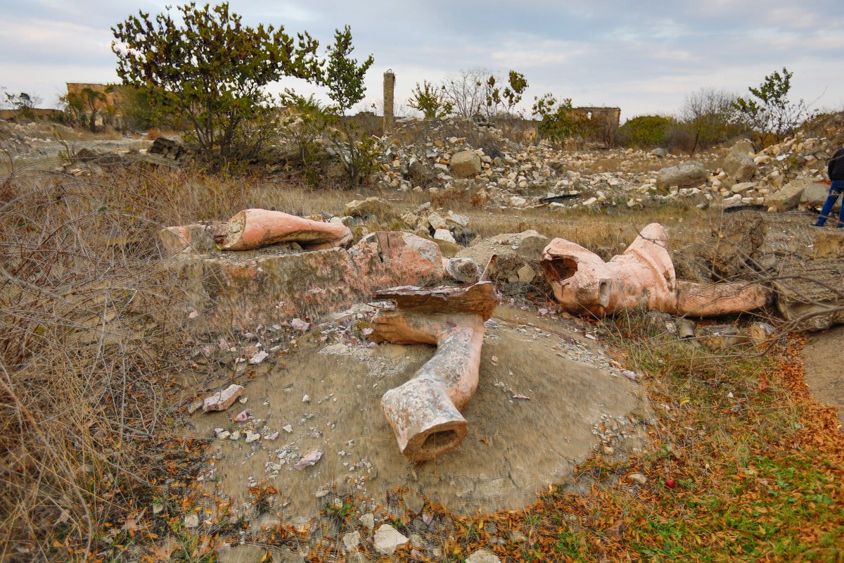 hsnasibov's tweet photo. The 1st pic 👇 is the dancing children monument in Stalingrad, which was intact after many month of heavy shelling and fighting in WWII. The 2nd and 3rd pics are from pre-war and post-war Aghdam and show the extent of hatred of #Armenia/n vandals towards anything belonging to 🇦🇿. https://t.co/oS1t8FYlaE