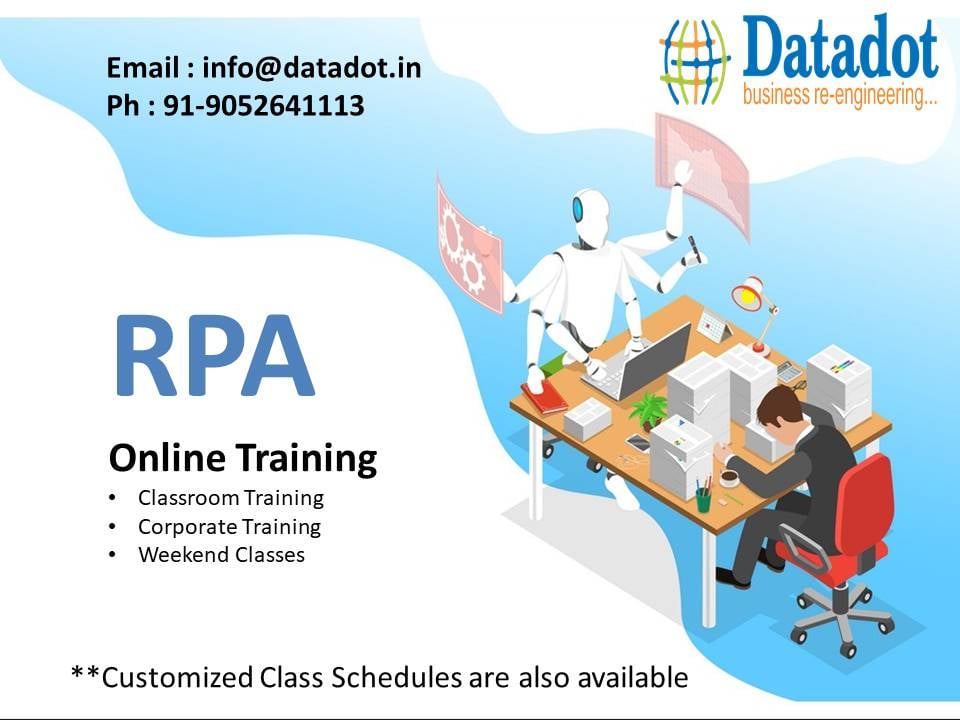 DatadotT's tweet image. Our Blog : datadottraining.blogspot.com…/best-rpa-online-trai…
Attend free demo : goo.gl/forms/m9gSZXmZ…
#rpa #online #training #course #education #software #learning #career #knowledge #classes #students #datadot
For More info : datadot.in
Call us : 9052641113