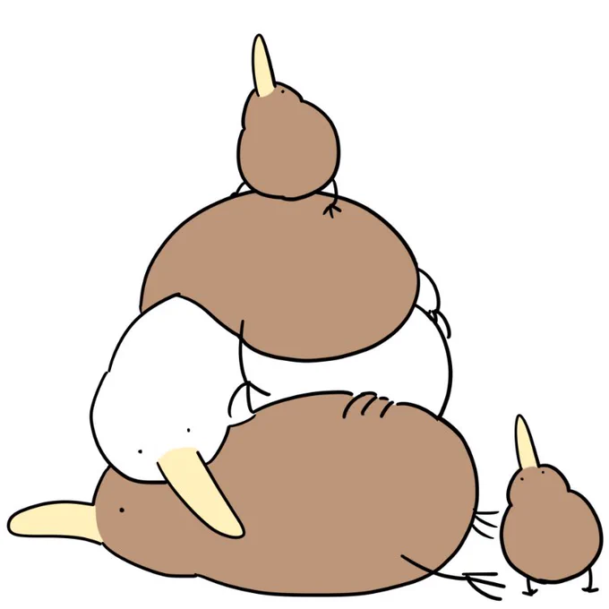 定期的に積み上がるキーウィ 