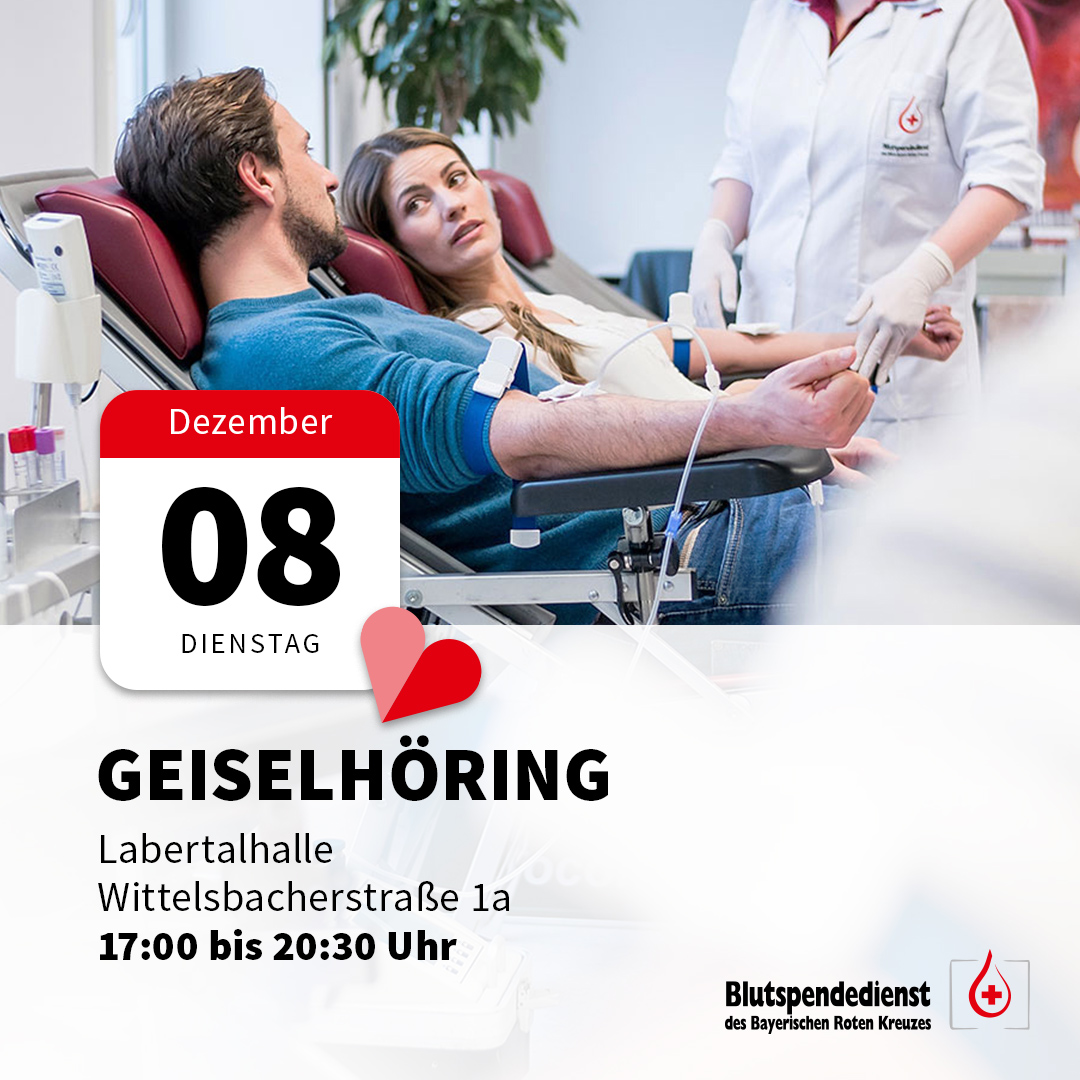 Leben retten! Und noch Termin reservieren! blutspendedienst.com/geiselhoering #drk #brk #geiselhoering #lebenretten #blutspende