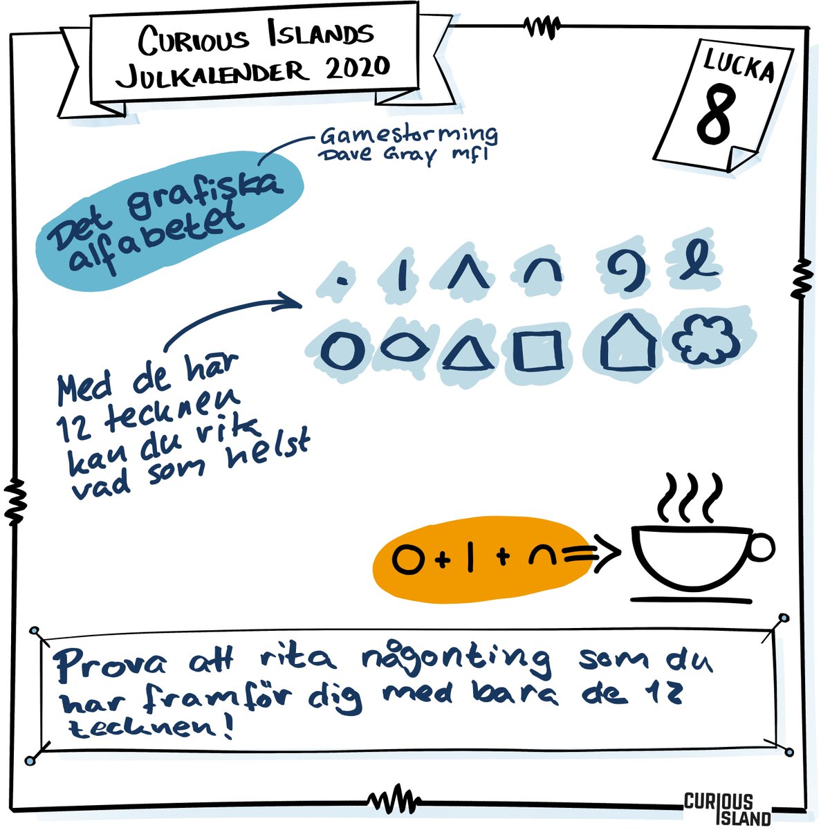 curious_island's tweet photo. Lucka 8

Det grafiska alfabetet består av enkla tecken som man kan sammanfoga till enkla bilder. Det handlar inte om konst utan om ...

Läs. mer här: https://t.co/QfUbhyrRY3
#Drawing #VisualFacilitation #Visualisation https://t.co/p7LSzDOCJ5