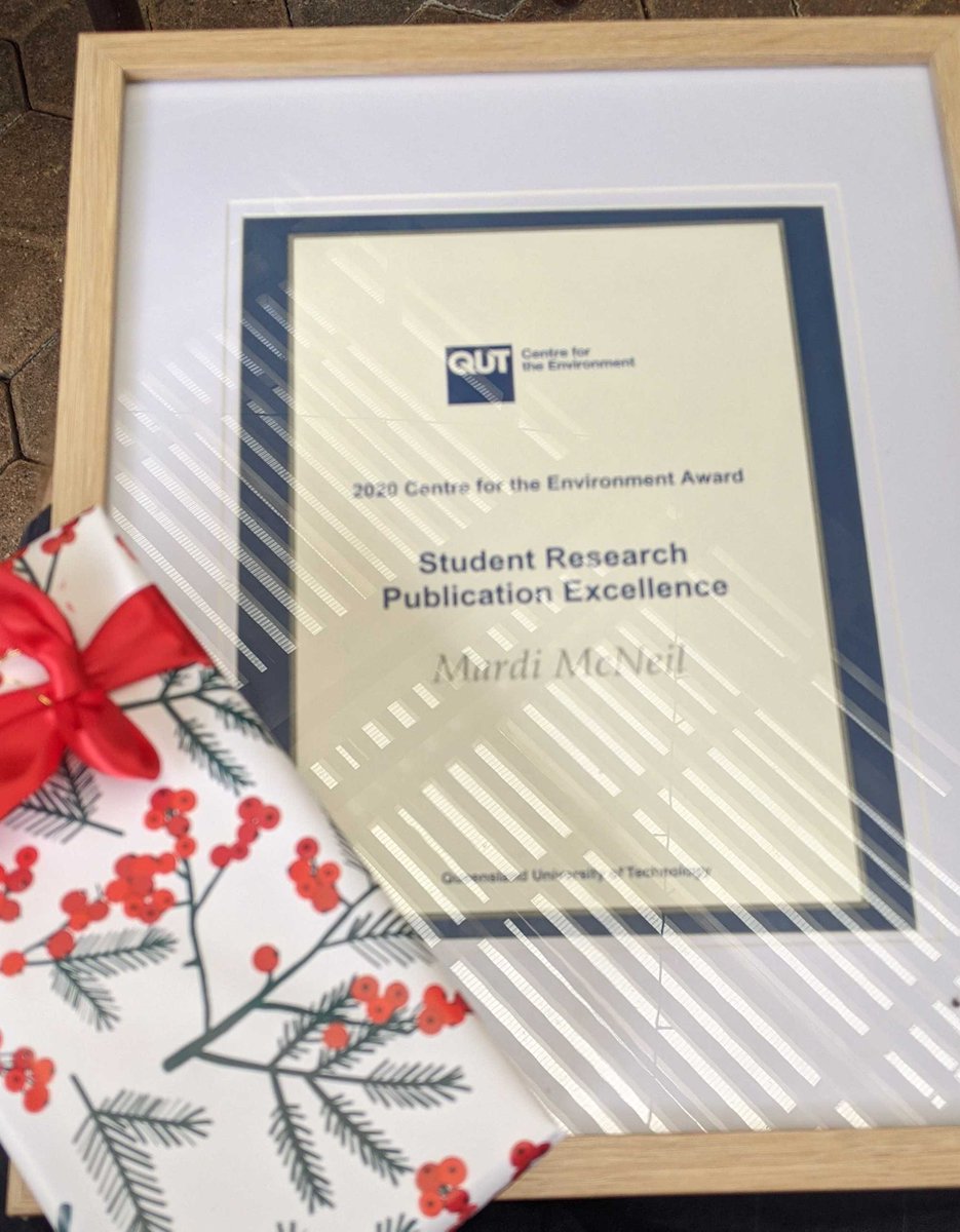 Well this was a pleasant surprise  👇
@QUT Centre for the Environment, Student Research Publication Excellence. 'Publication Excellence' is definitely a team effort! I am humbled and grateful to have such wonderful co-authors and colleagues.
#phdchat @QUTSciEng @GRGusyd