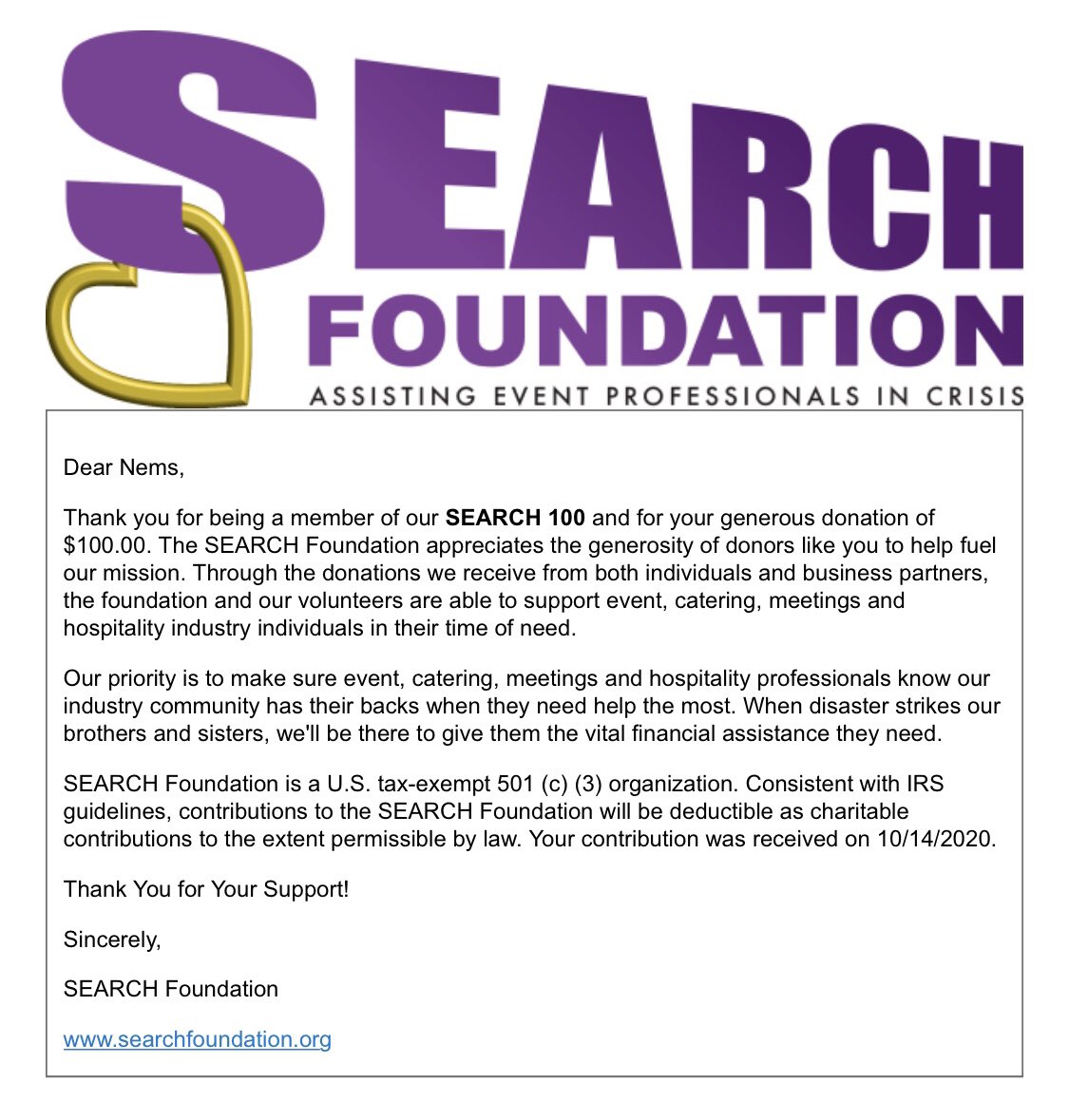 NemsScarim's tweet photo. @iamcardib thank you support organizations like @SEARCHFound ! It’s for live event industry professionals in crisis 💜 appreciate any and all support https://t.co/R51UA9M311