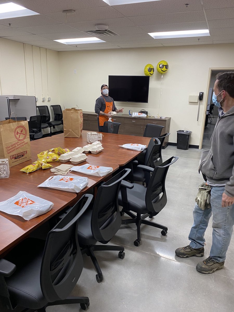 Sandwiches from Firehouse and shirts for the freight team. Thank you for all you do.