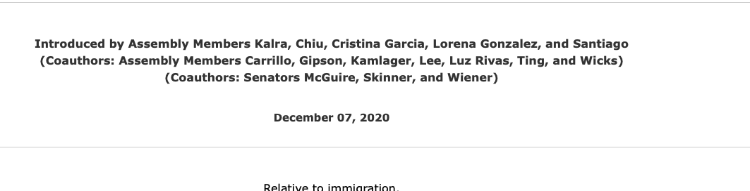 Assembly Joint Resolution 1 from Asm Kalra and all the extremely correct folks below would ask the federal government to abolish ICE. Hell yeah.