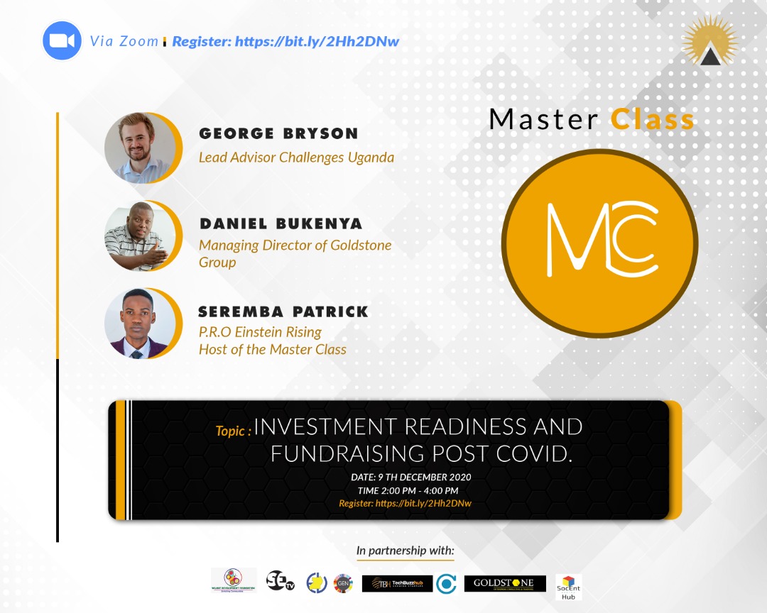 EntUganda's tweet photo. Do not miss the #Investment Master Class by @EinsteinRising tomorrow @ 2pm
#GEW2020 #GEWUG #EDUCATION #ECOSYSTEMS #INCLUSION #AdoptandAdapt
Register at:
https://t.co/oB9V8BoNX8 https://t.co/xGkpV2SDjA