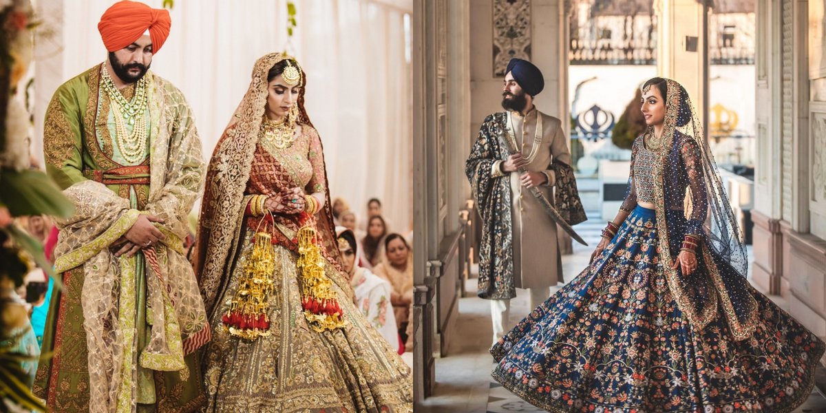 wedmegood's tweet photo. Sikh Brides Who Opted For Unconventional Hues Other Than Red Or Pink #sikhbrides #sikhbridaloutfits #sikhbridallehengas #wedmegood https://t.co/LNWDSPdhle https://t.co/fCvPuyCeYM