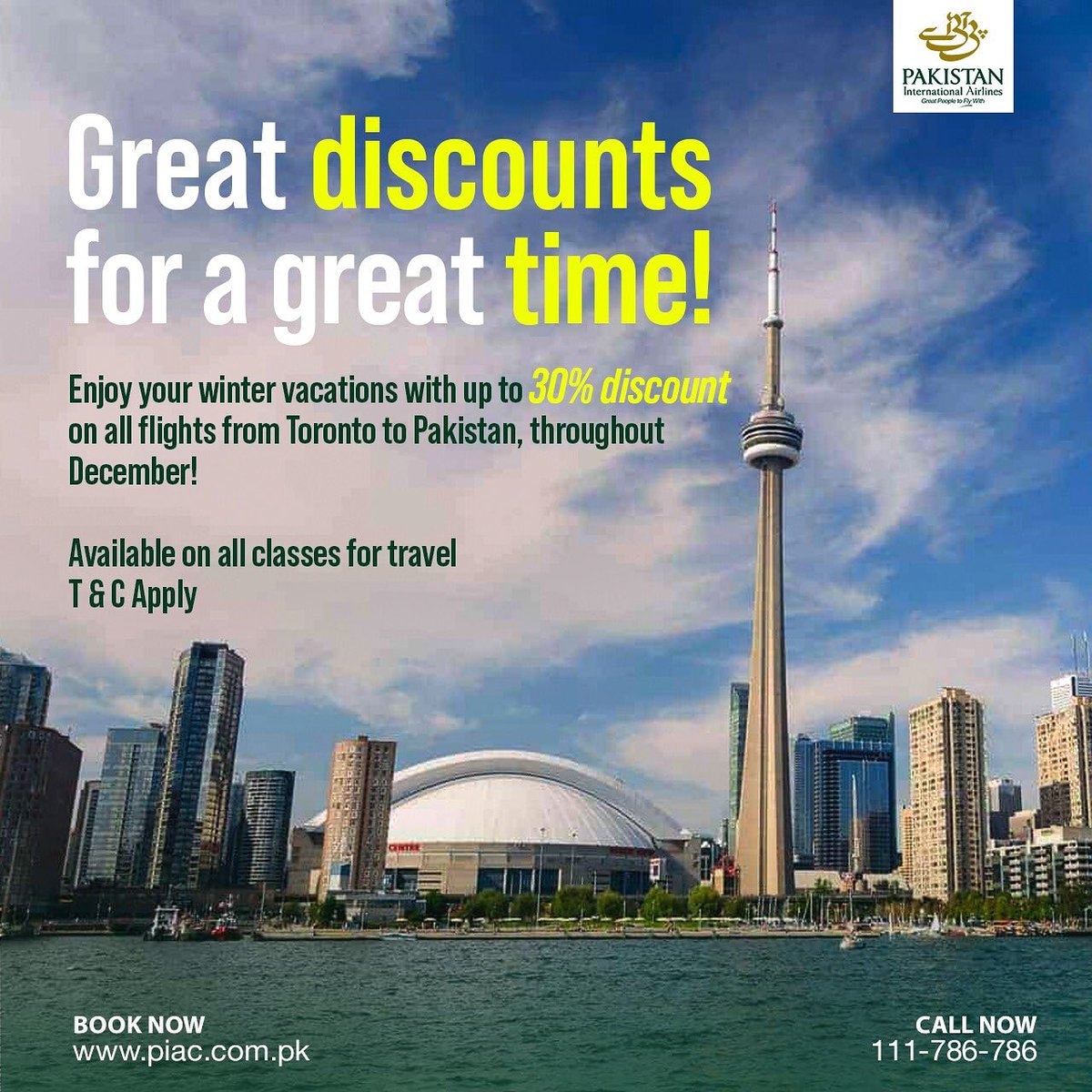 Fly to and from Toronto at great rates this winter season!

Call Now:
046-3513707
0345-1503367
0302-3332929
Or 
Visit us at: fawaztravels.com

#FawazTracels #Gojra #Faisalabad #Samundri #PIA #PIACares #GreatPeopleToFlyWith