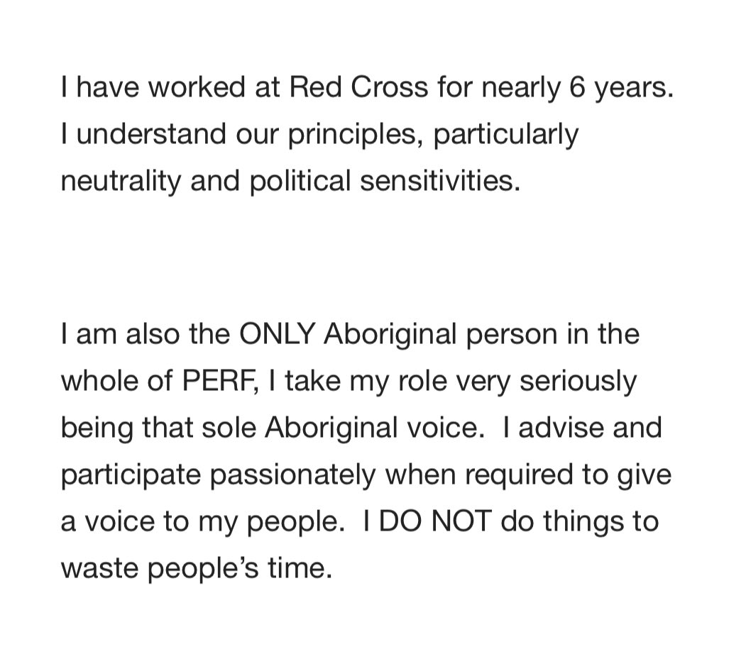 flashblak's tweet photo. The time I suggested to @RedCrossAU a tweet in solidarity on #defineaboriginal when Indigenous ppl shared their personal stories of racism after Pauline Hanson said there was no definition of Aboriginal

I was quickly slapped down for ‘wasting people’s time’. My response 👇🏽 https://t.co/oCXGnemOyo