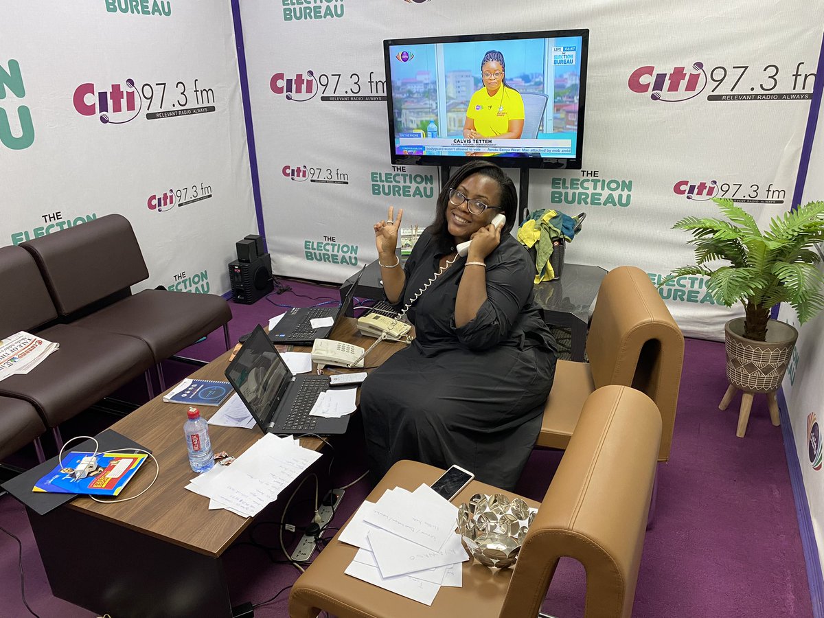 ajsarpong's tweet photo. Are you tuned in to #TheElectionBureau on @Citi973 and @CitiTVGH ? 
I’m on Production Duty for the #GHElection edition of #CitiCBS 
Tune in now for comprehensive coverage of every region and every constituency! 
#TheElectionBureau https://t.co/WyfNwxOgvU