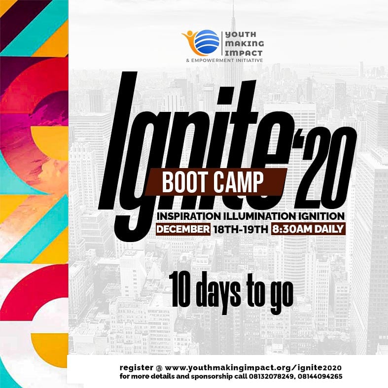 ShalomErnest1's tweet photo. Its here already...Exactly 10 days to Ignite bootcamp 2020
#Ignitebootcamp #youthmakingimpact #ymiglobal https://t.co/qdaaLUAhTi