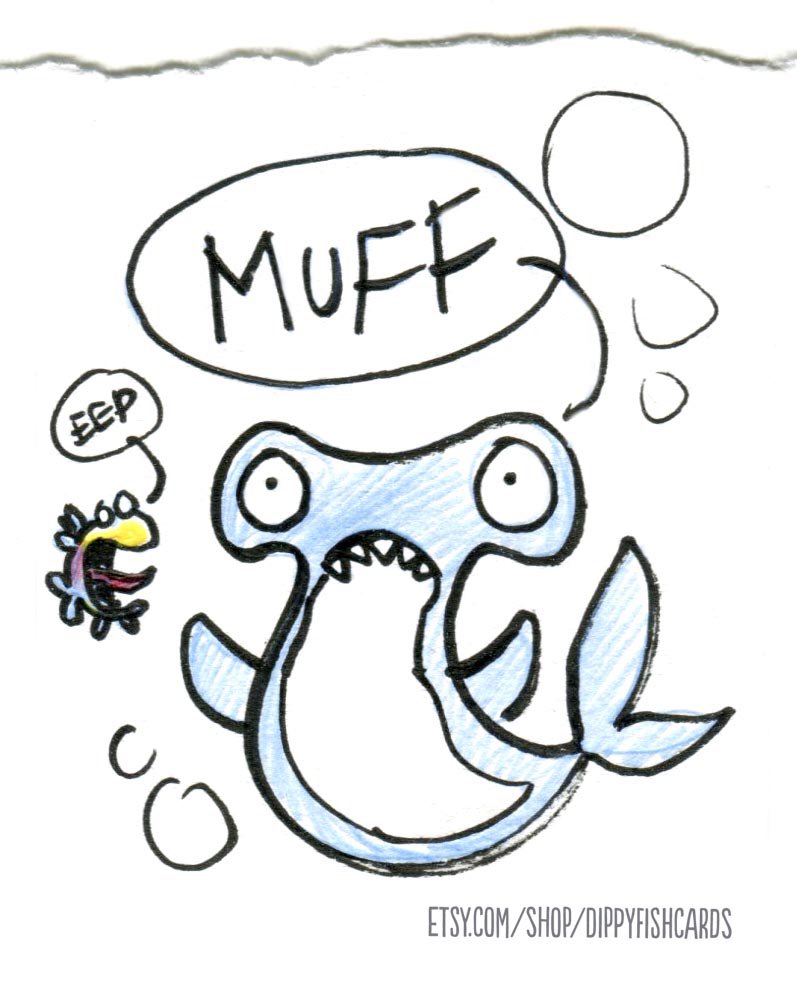 December 8 adVENT critter... It’s freezing cold and awfulSo if you’ve had enough?Here’s a worried HammerheadYelling the word MUFF #illo_advent2020  #advent  #25DaysOfChristmas    #shark