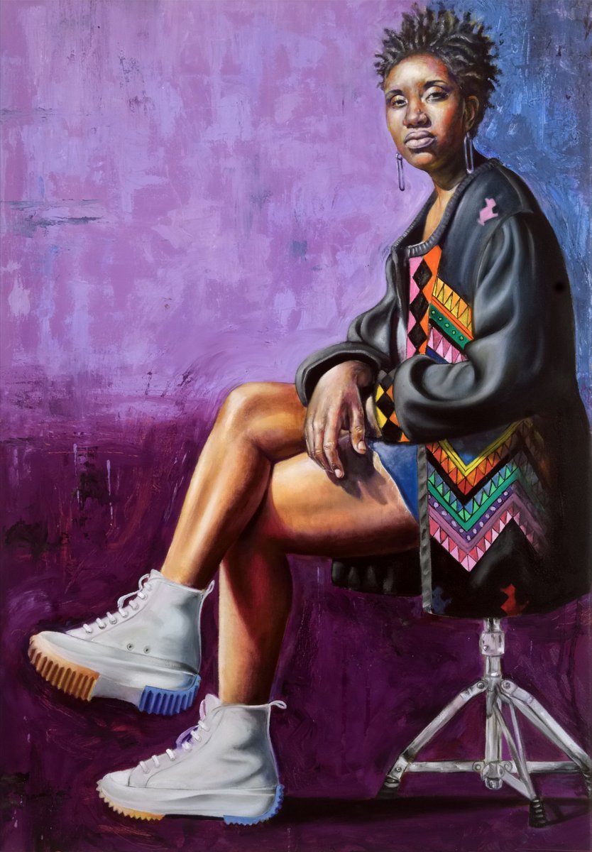 dreph's tweet image. Woman in a black cardigan, 2020
Oil paint on canvas
100 x 70 cm

This was the second in a series of paintings that I made at the start of lockdown in March. My studio at the time was 10 minutes walk from my house, so I was blessed to have a much needed daily sanctuary at the ...