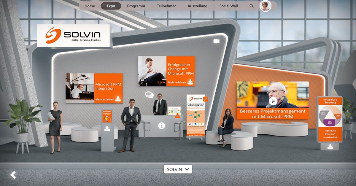 SOLVIN_PM's tweet photo. Gleich startet die erste virtuelle #PMWelt! 🥳Besuchen Sie uns an unserem Stand, wo Sie über den Chat direkt Kontakt mit uns aufnehmen können. Wir freuen uns auf viele interessante und inspirierende Gespräche!
#Projektmanagement #MicrosoftPPM https://t.co/3Qd2M1nRem