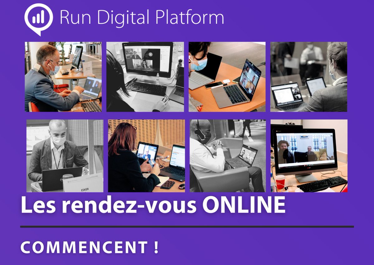 RD_evenement's tweet image. [#RunDigitalPlatform] Bienvenue à la journée #RunDigitalPlatform - Edition Paris 100% en ligne! Les rendez-vous One-to-One personnalisés commencent et la journée s&apos;annonce riche en rencontres et échanges 🗣️