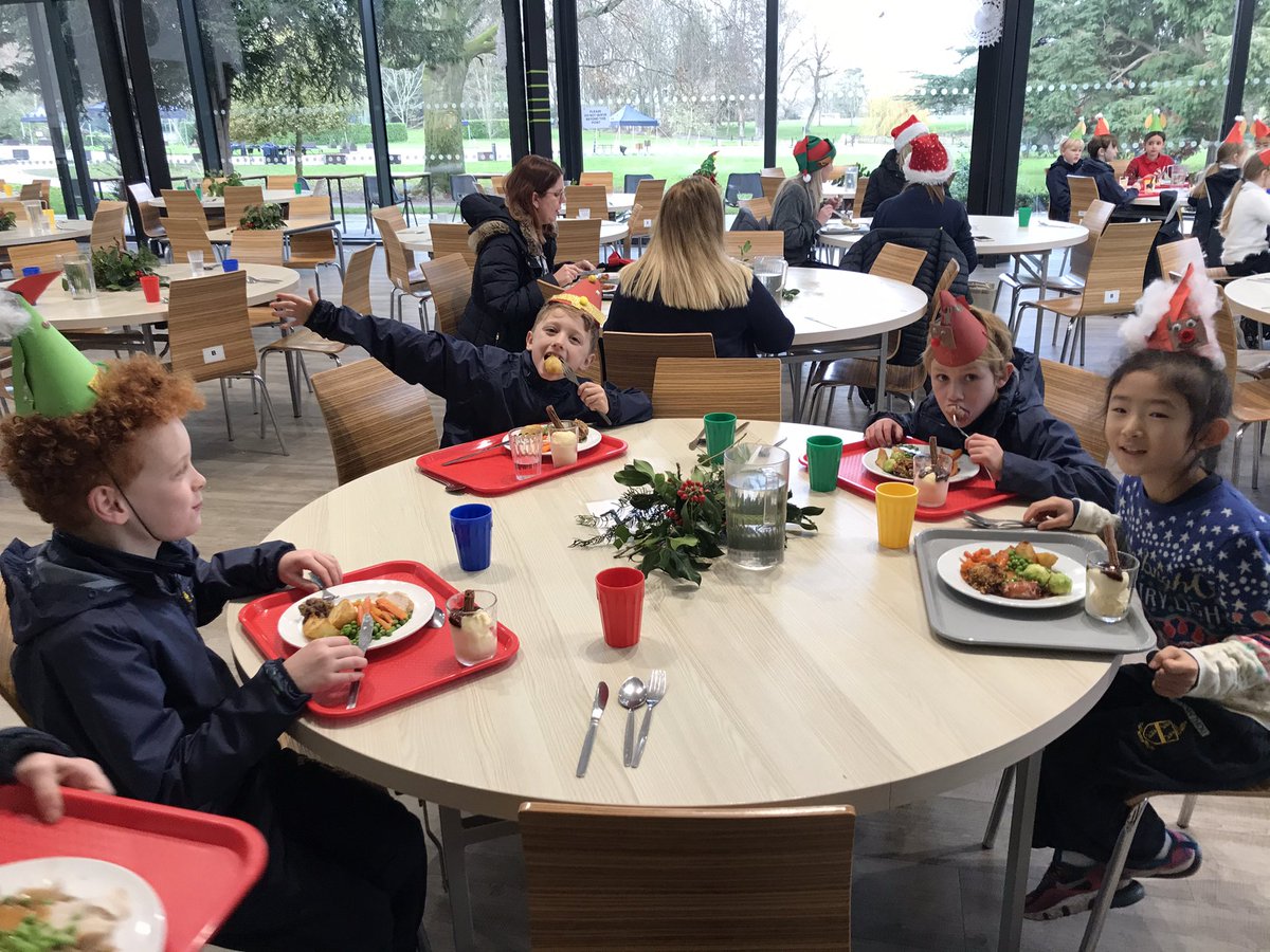 Christmas lunch wearing our hats and jumpers, and a quick twirl when ‘5 gold rings’ was played #AReptonPrepStory