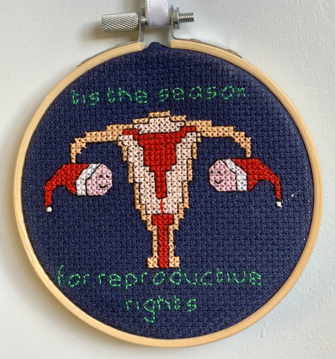Someone in my wonderful team made me this amazing crochet decoration 😂 
Yes, those happy ovaries have Santa hats on. ❤️
#tistheseason #SRHR