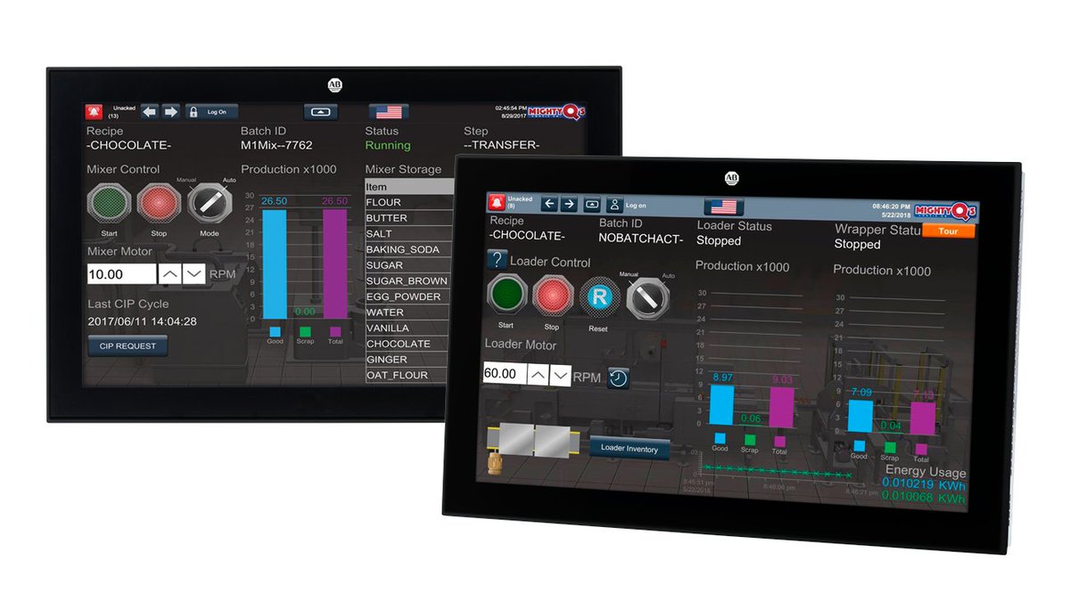 MichaelSmoltz's tweet photo. Are you looking for a Modern HMI solution? 

How about combining your production data with operator actions &amp; alarms to provide operations &amp; maintenance the full picture. Say hello to Rockwell FactoryTalk View + VersaView 6300B Panel PC. https://t.co/8l3Iise9nq https://t.co/51jhw3xq59