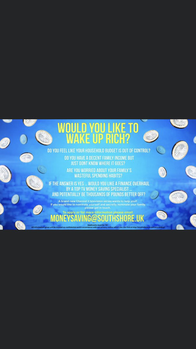 Would you like to wake up RICH? Would you like a financial overhaul by a top Tv money saving specialist. See flyer for info: