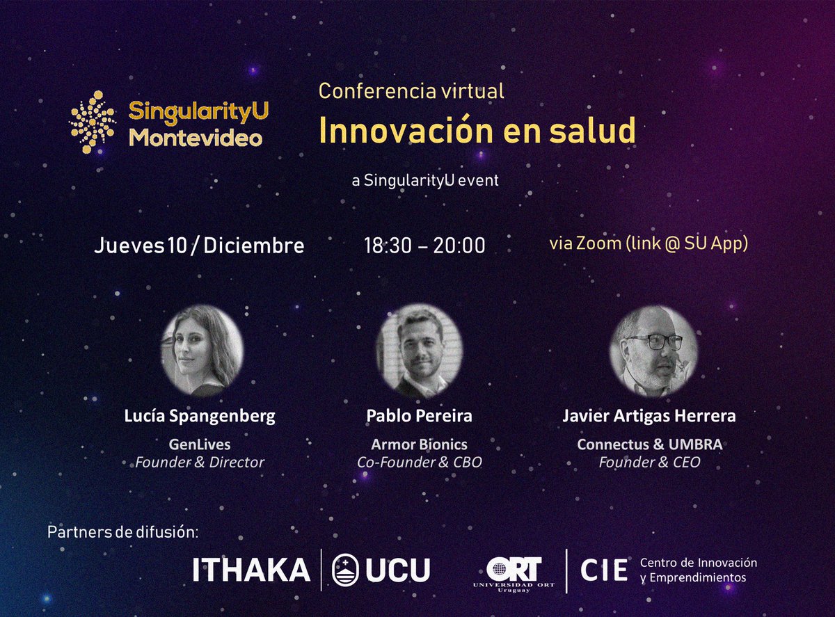 SU_MVD's tweet photo. En solo 2 días estaremos presentando la conferencia virtual de "Innovación en salud" junto a @Lu_span , @jartigasherrera , y Pablo Pereira. ¡No se la pierdan!

Pueden inscribirse en https://t.co/n94KIC5it5 https://t.co/LxRtW5p6wF