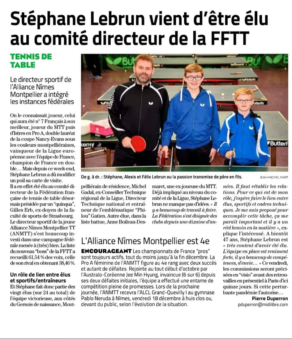 MontpellierTT's tweet photo. Article @Midilibre du 8 décembre 2020 https://t.co/Bgi1GkhxIL