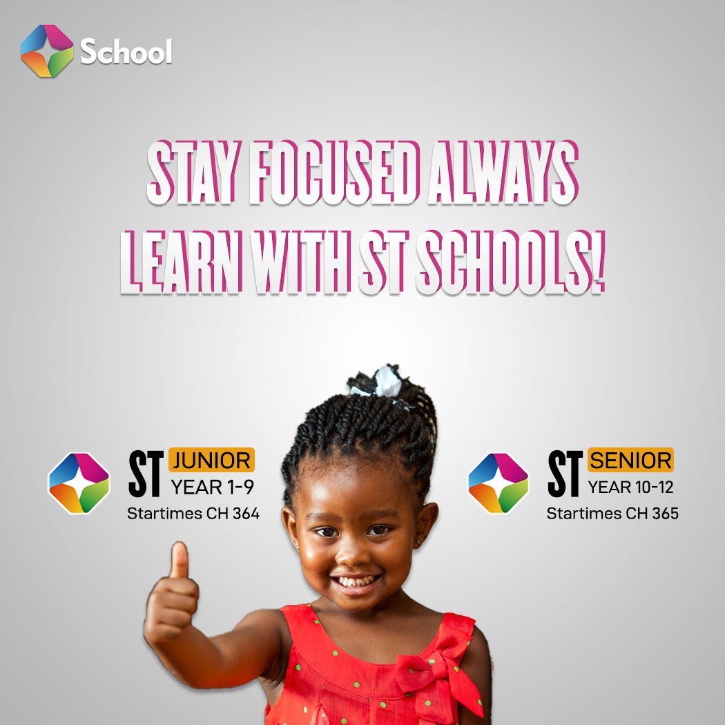 STTVSchool's tweet photo. Learn with ST SCHOOLS today.
Tune in - Channels 364 and 365 on Startimes

#education #elearning #learning #tvschool #sttvschool #homeeducation #StarTimes https://t.co/HFx0JGNsUn
