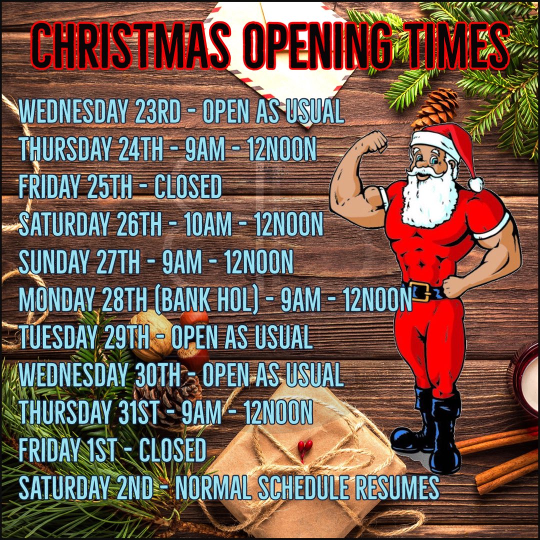 Christmas opening times 🎅