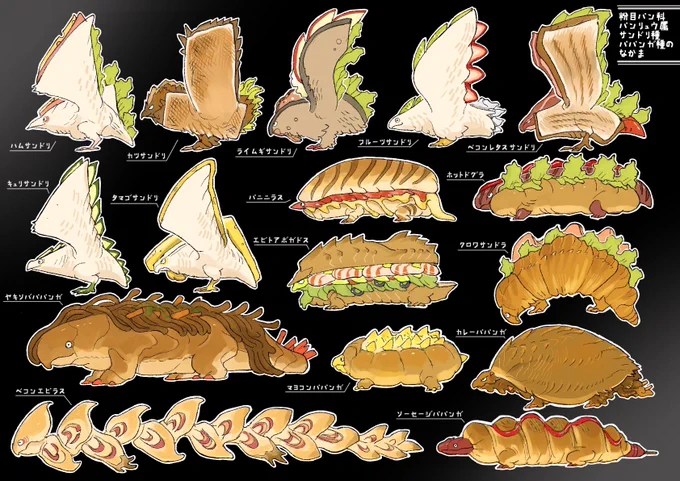 #これが私の代表作
今の食べ物擬獣化スタイルになったきっかけの4枚... 