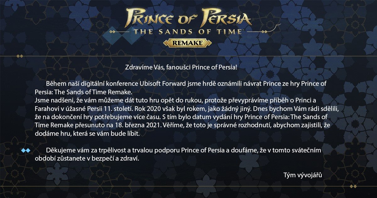 Prince of Persia: The Sands of Time Remake is out in January