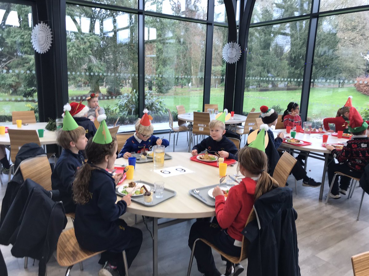 Fancy hats on for our delicious Christmas lunch, prepared by our fantastic catering staff #AReptonPrepStory