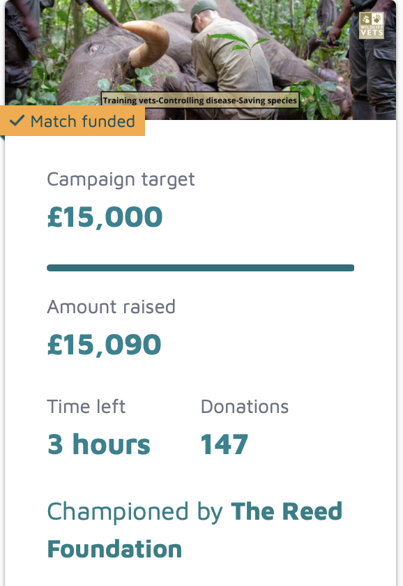 emmamilnethevet's tweet photo. A heartfelt thank you from myself and all @WildlifeVetsInt to everyone who donated or shared this campaign. We have, in the nick of time, reached this phenomenal target. You've made a huge difference. Thank you.
#controllingdisease #TrainingVets #savingspecies https://t.co/Q2vHvyvV74