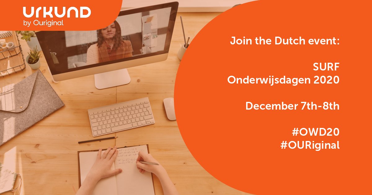 urkund's tweet photo. What have been the EdTech trends in 2020? Join the Dutch SURF Onderwijsdagen 2020 event to find out!

Team Urkund by Ouriginal

https://t.co/T599WSBP2G 

#textmatching #academicintegrity #EdTech #plagiarismprevention 
#imOURiginal #Urkund #OWD20 https://t.co/fxhsKoVVoT