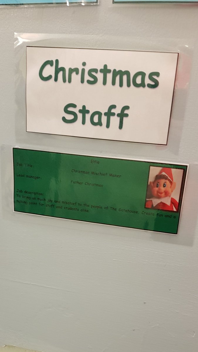 Came in this morning to find that Elfie has added himself to our staff family tree.