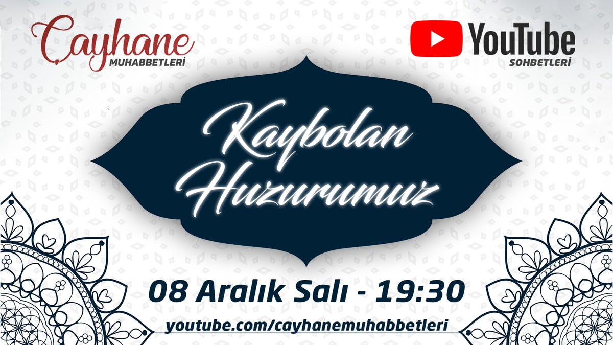 📣 Bu akşam 19:30'da Youtube canlı yayınında buluşuyoruz.  
"Çaylar sizden muhabbet bizden!”
