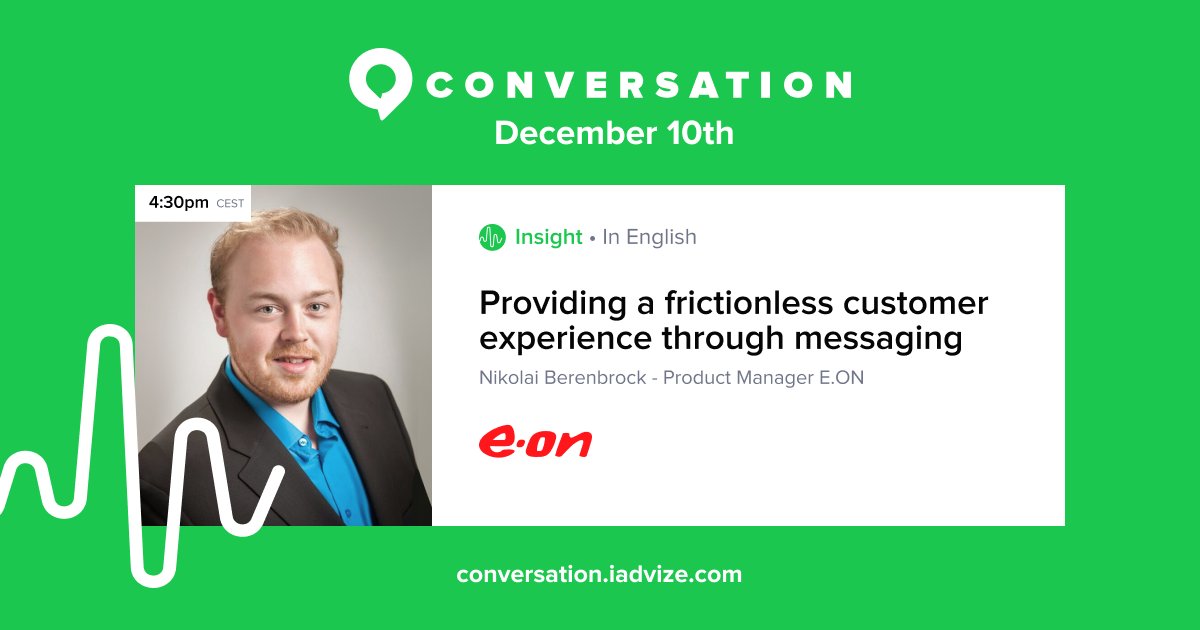👓This Thursday, #Conversation20 brings you @EON_de ’s, one of the world’s leaders in energy.

✅ In an exclusive interview with Nikolai, we will explore customer facing best practices and strategies in the energy sector.

➡️ Details and registration here: hubs.ly/H0C5xlp0