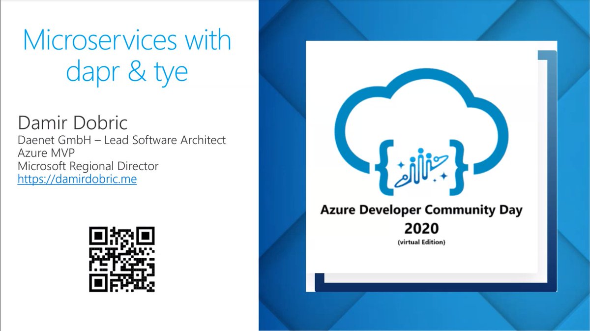 martin_jib's tweet image. Damir Dobric (@ddobric) speaks about modern backends with #dapr &amp;amp; #tye. #azdevcom #microservices
