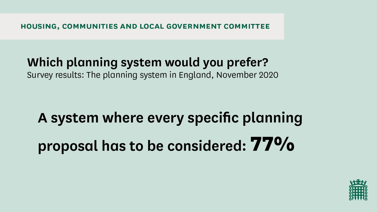 Respondents generally supported the idea of a planning system where every specific proposal has to be considered, rather than one where proposals meeting pre-arranged criteria could automatically be approved.
