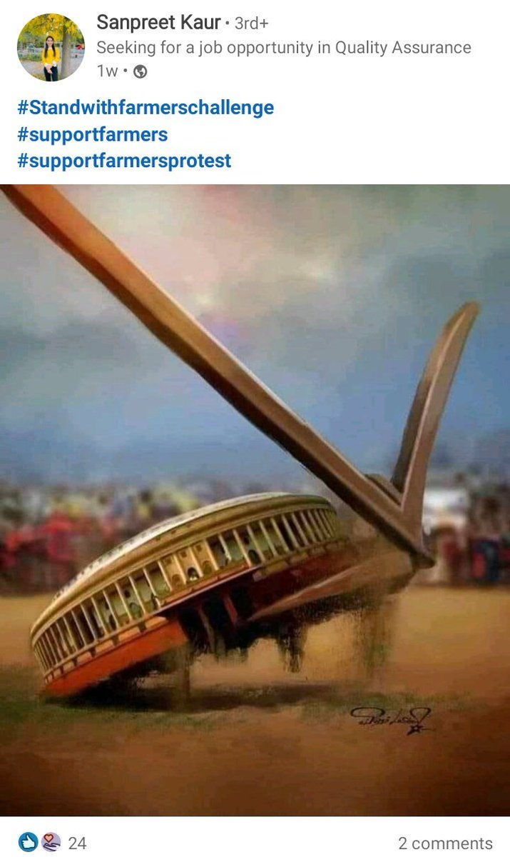 - Tractor on top of Parliament - Plough removing Parliament Does anyone still have doubt?Only Communist & Maoist, who don't believe in Democracy makes such graphic illustration, Now Khalistani masquerading as Farmers also joined them. #FarmerProtestHijacked