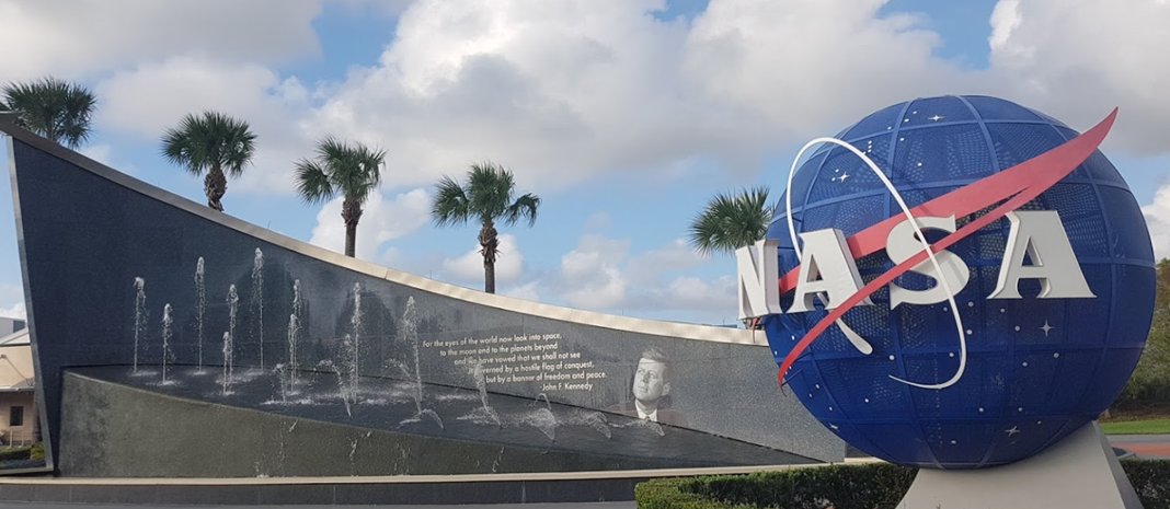 Maybe this explains why...This JFK fountain "For the eyes of the world now look into space, to the moon and to the planets beyond & we have vowed that we shall not see it governed by a hostile flag of conquest, but by a banner of freedom and peace."