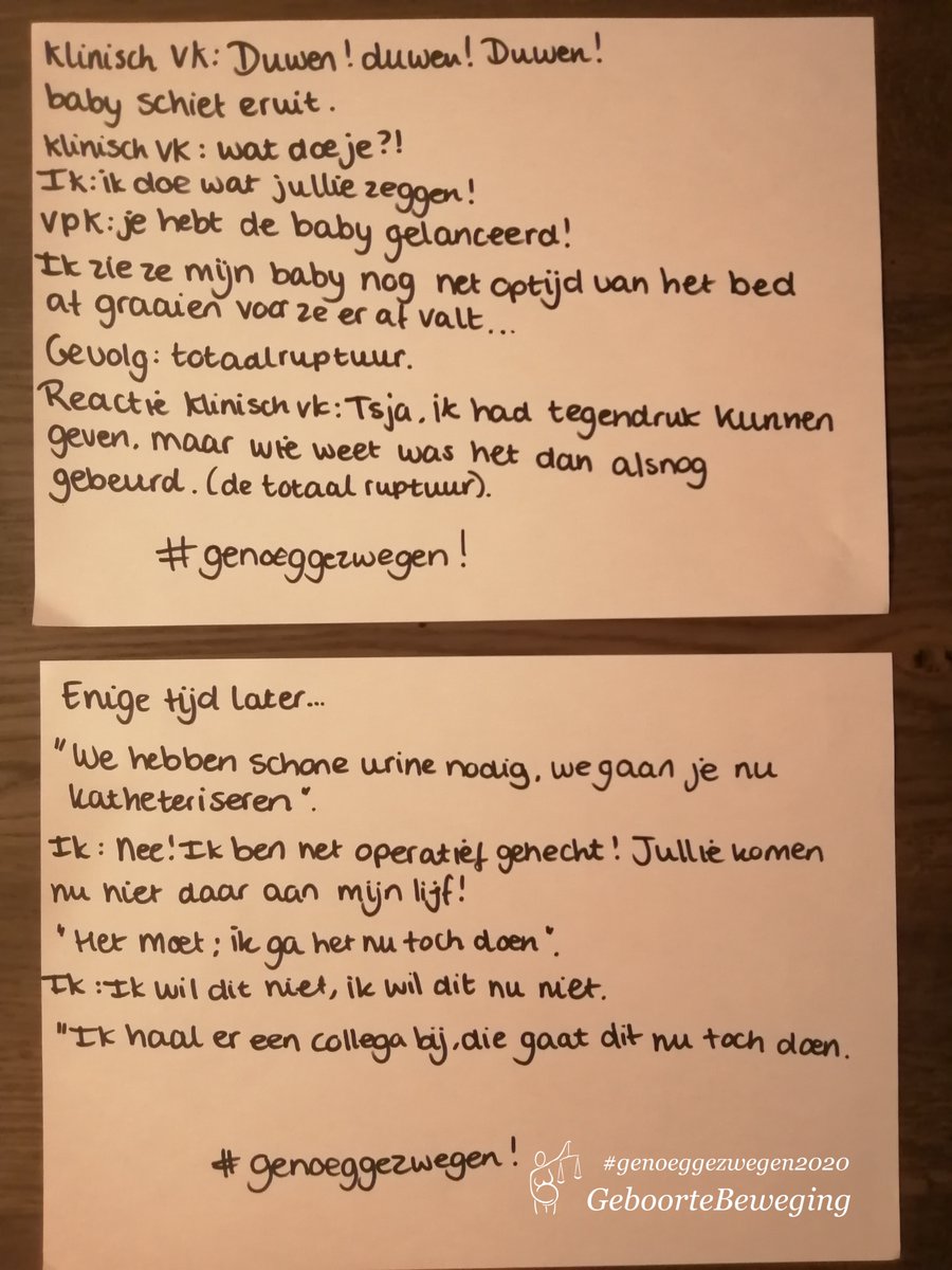 Dag 14 #genoeggezwegen2020

Je kunt nog een paar dagen meedoen aan de actie. Wacht niet te lang, deel je verhaal op geboortebeweging.nl/genoeggezwegen